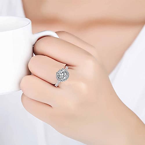 4pcs Set Zirconia Pendant Necklace Earrings Ring Bangle Set Silver Crystal Fashion Adjustable Zircon Jewelry for Women Wife Party Prom Engagement Wedding Gifts - style: Casual