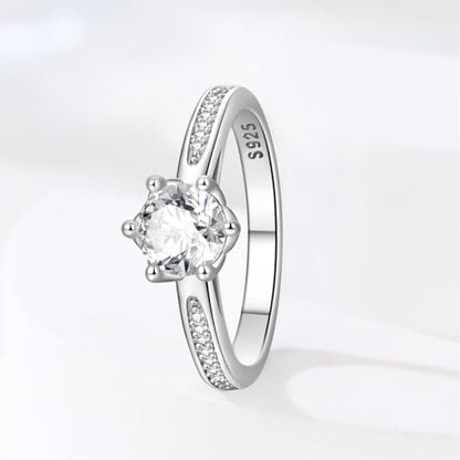 KUNSIR 925 Sterling Silver Rings Classic Cubic Zirconia Eternity Promise Statement Anniversary Wedding Bands Engagement Rings for Women Infinity Forever Love Ring Size 7-9 - style: Lotus Guardian Ring