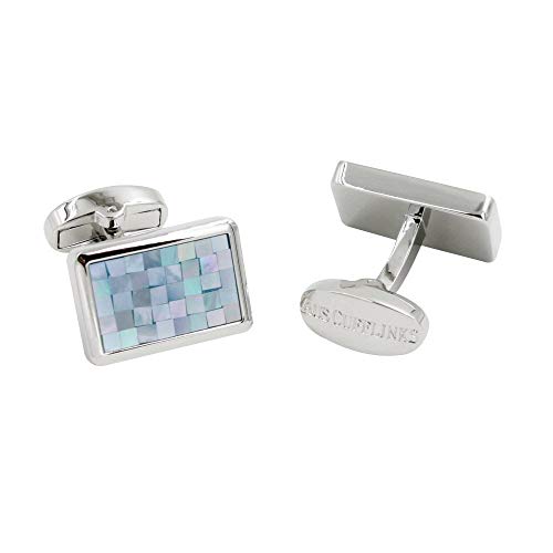 AUSCUFFLINKS Ocean Blue Mosaic Cufflinks | 5 Year Warranty | Birthday Present for Him | Christmas Gift for Men
