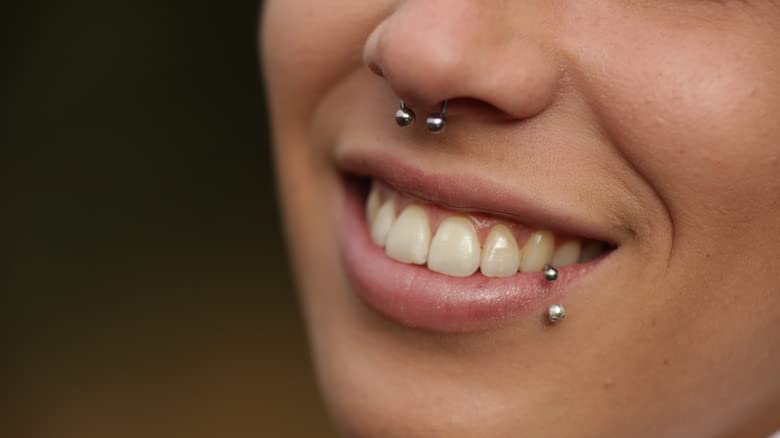 D.Bella 16G 14G Horseshoe Rings Surgical Steel Nose Septum Horseshoe Hoop Earring Eyebrow Tragus Lip Rings Daith Helix Piercing Jewelry for Women Men 6-12mm Smily Piercing Jewelry - color: 16g-silver-rose gold-black