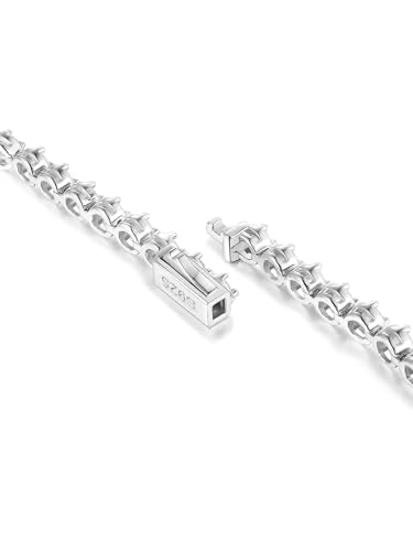 Sterling Silver 14K Gold Plated 2.5mm/3mm/4mm/5mm Round Cut Moissanite Tennis Bracelet, Classic Luxury Bezel Set Diamond Bracelets for Women Men Wedding Birthday Jewelry, Size 6.5" 7" 7.5" 8.3" - color: 2.5mm Width-Moissanite-Silver, size: 7.0 Inch (Fit W