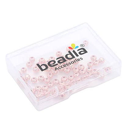 Rose Gold Plated Round Spacer Beads 5mm 60pcs for Jewelry Making Findings Non Tarnish - color: Rose Gold, size: 5mm