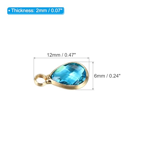 PATIKIL Birthstone Charm Beads Drop Pendant, Handmade Birthstone for Personalized Earrings Bracelet Necklace - color: Light Blue, size: 0.47" x 0.24"
