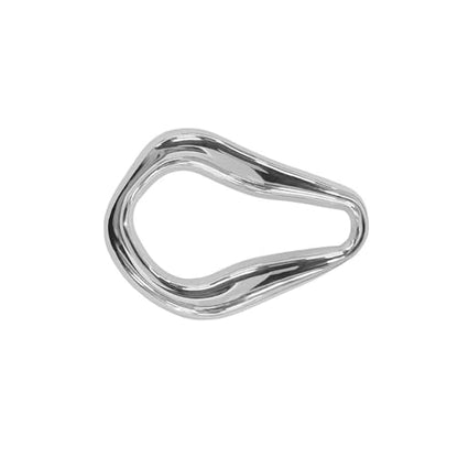 Trendy Irregular Geometric Brooch Pin for Women Men Stainless Steel Gold/Silver Plated Unique Polished Hollow Teardrop Lapel Pins for Sweater Hat Scarf Suit Dress Clothes Accessories Jewelry - color: Silver