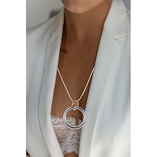 CLASSYZINT Long Silver Necklace For Women, Rope Chain Snake Chain With Pendant Necklace | Sweater Necklace | Teacher Gifts | Silver Pendants Necklace - color: Silver