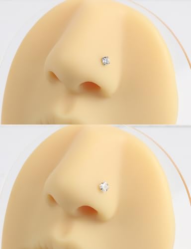 20G 18G 16G Push in Theadless Nose Rings Studs Hypoallergenic Lip Labret Jewelry Flat Back Nose Stud Stainless Steel Cartilage Helix Tragus Earrings for Women Men 6mm 7mm 8mm Bars Diamond 3mm - color: A:16G-Gold-Push in-Bar 6mm 8mm 10mm