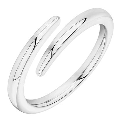 PAVOI 14K Gold Plated Open Twist Eternity Band for Women - color: White Gold