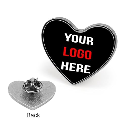 Custom Pins Custom Lapel Pins Customized Buttons Cute Pin for Backpacks Personalized Pin Add Logo Text Photo - color: Heart Shape
