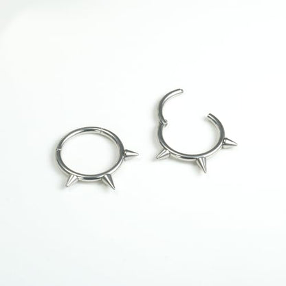 16G 2PCs Spike Clicker Snake Bite Jewelry, Septum Ring, Hoop Lip Rings Snake Bites, Labret Jewelry for Lip Piercing, Cartilage Hoop Earrings, 8mm 10mm 12mm - color: Silver-2PCs, size: 16G-8mm
