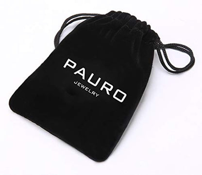 PAURO Unisex Stainless Steel Minimalist Square Enamel Signet Ring Plated Glossy Wedding Band - color: Silver Blue