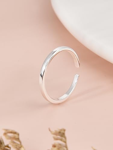 925 Sterling Silver Open Cuff Toe Ring for Women Adjustable Pinky Ring Band Size 2-4… - color: Style C