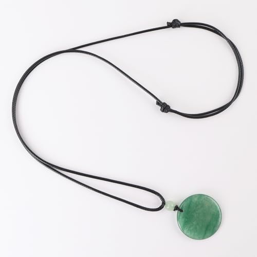 Anjiucc Natural Gemstone Tree of Life Black Obsidian/Golden Obsidian Pendant Necklace for Male and Female Necklace - color: Green Aventurine 1