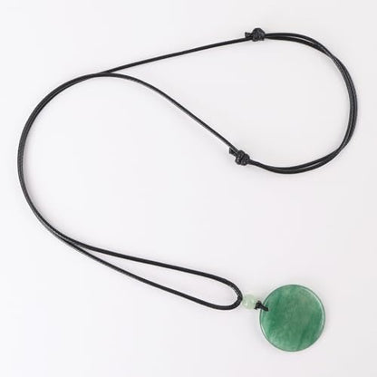 Anjiucc Natural Gemstone Tree of Life Black Obsidian/Golden Obsidian Pendant Necklace for Male and Female Necklace - color: Green Aventurine 1