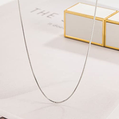 Dankadi Italian 925 Sterling Silver Necklace For Women 0.9mm Box Chain 1.3mm Rolo Chain O-Chain Lobster Claw Clasp - Pendant Chain - 16 "18" 20 "22" 24 "26" Jewelry Gift - color: Box Chain, size: 24 inches