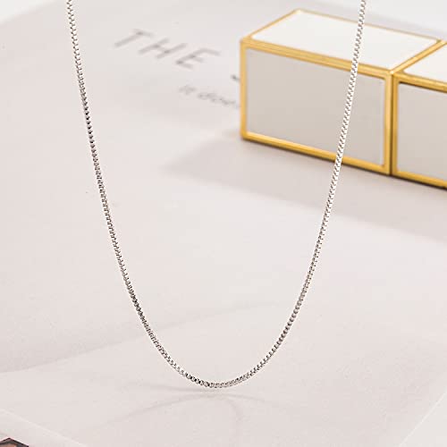 Dankadi Italian 925 Sterling Silver Necklace For Women 0.9mm Box Chain 1.3mm Rolo Chain O-Chain Lobster Claw Clasp - Pendant Chain - 16 "18" 20 "22" 24 "26" Jewelry Gift - color: Box Chain, size: 22 inches