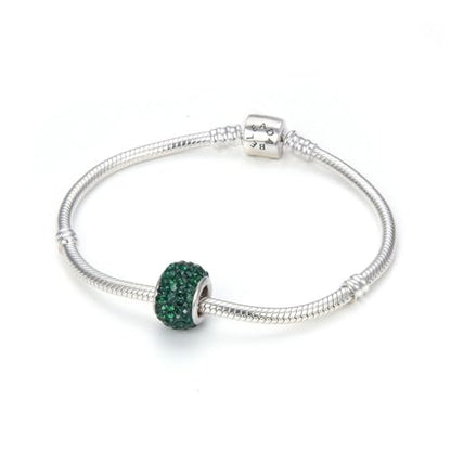 Adabele 1pc Solid 925 Sterling Silver Jan-Dec Birthstone Bead Charm - color: May