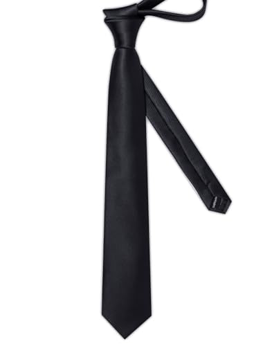 Solid Color Tie and Pocket Square with Tie Clip Lapel Pin Silk Formal Necktie Set Wedding Formal - color: Black