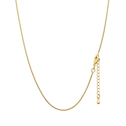 14K Gold Plated Paper Clip Chain Link Necklace Satellite Chain Necklace for Women - color: Thin gold chain