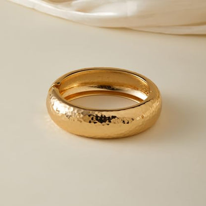Chunky Gold Bangles Bracelet for Women Trendy Statement Bracelet Dainty Charm Gold Jewelry - color: Texture Bracelet-GD
