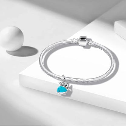 Charms Beads 925 Sterling Silver Animal Heart Flower Friend Dangle Pendant with 5A Cubic fits for Charms Bracelets for Woman Valentine's Day Mother's Day Christmas Graduation Birthday Gift - style: D27-Blue Whale