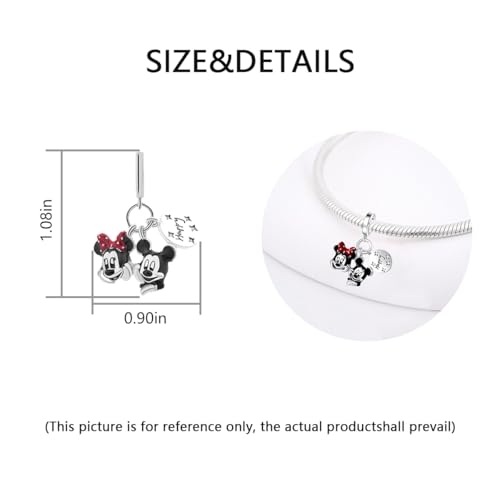 Charm for Bracelets and Necklaces Heart Cat Flower Boy 925 Sterling Silver Bead Birthday Jewelry Gift for Women - color: Mouse Lover Charm