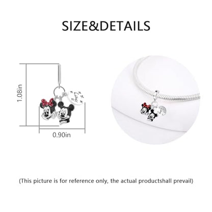 Charm for Bracelets and Necklaces Heart Cat Flower Boy 925 Sterling Silver Bead Birthday Jewelry Gift for Women - color: Mouse Lover Charm