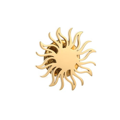 Stainless Steel Solar Apollo Sun Brooch for Mens Lapel Pins - color: gold 2