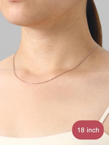 FOCALOOK Womens Chain Necklace, 1/1.4/2mm Thin Cable Link Necklace Chain | Hypoallergenic 316L Stainless Steel, Non Tarnish, Sturdy Chain for Pendants, 14K Gold Plated/Silver/Rose Gold/Black, 14-30" - color: 1.4mm Rose Gold, size: 18 Inch