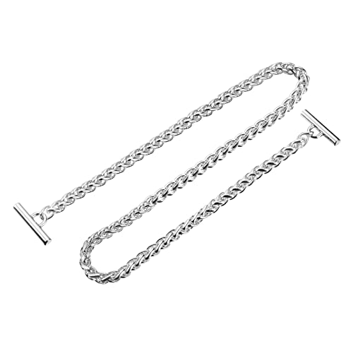 uxcell Iron Flat Chain Strap, 39" Handbag Chains Accessories Purse Chain Straps with Toggle Clasps for Shoulder Bags Cross Body DIY, Silver Tone - color: Silver Tone, size: 39"