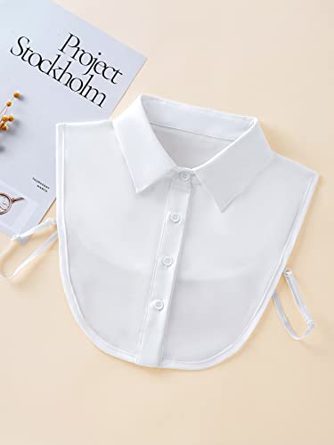Verdusa Women's Fake Collar Detachable Dickey Collar Half Shirts Blouse - color: White