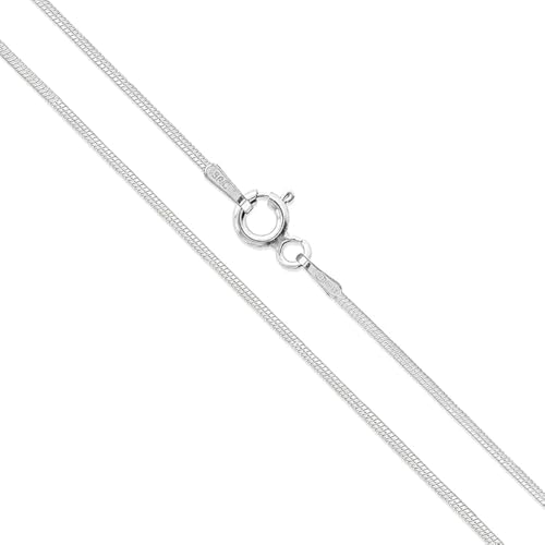 925 Sterling Silver Italian Snake Chain Necklace - Secure Lobster Clasp, Perfect for Layering - Durable Necklace & Bracelet Chains for Everyday & Special Occasions - size: 30, style: 0.7
