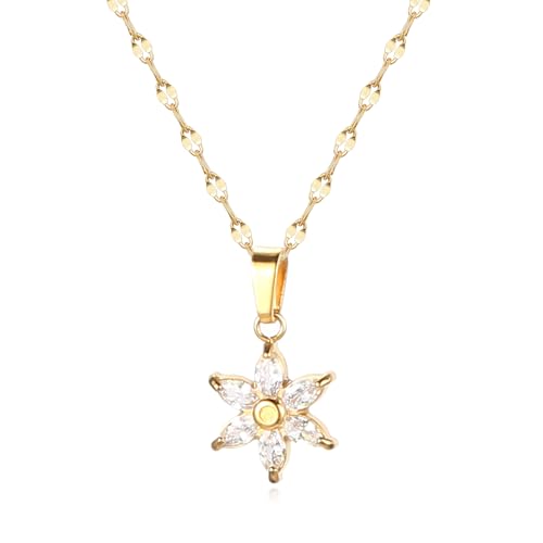 16 Inch Women's Pendant Necklace Chains - 5 Different Pendant Designs, Dainty Adjustable Chains(Gold/Silver) - color: gold6