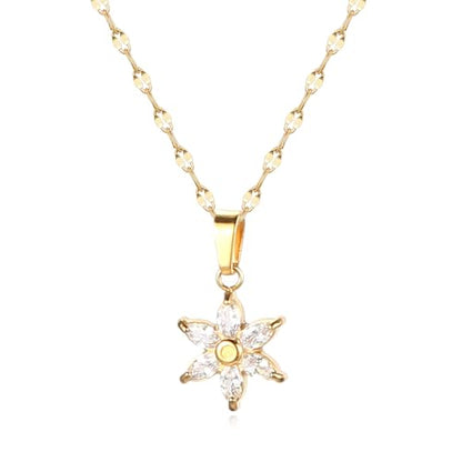 16 Inch Women's Pendant Necklace Chains - 5 Different Pendant Designs, Dainty Adjustable Chains(Gold/Silver) - color: gold6