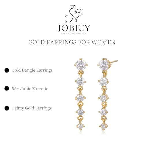 Dangle Earrings for Women, Dainty Teardrop Drop Earrings 14K CZ Flower Gold Earrings for Women Trendy Bridal Earring Set Hypoallergenic Stud Dangly Earring Stack Wedding Prom Fashion Jewelry - color: 5cz drop earrings