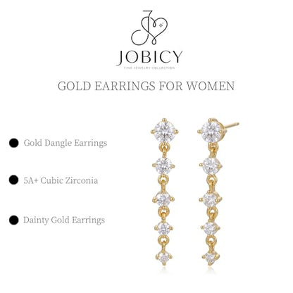 Dangle Earrings for Women, Dainty Teardrop Drop Earrings 14K CZ Flower Gold Earrings for Women Trendy Bridal Earring Set Hypoallergenic Stud Dangly Earring Stack Wedding Prom Fashion Jewelry - color: 5cz drop earrings