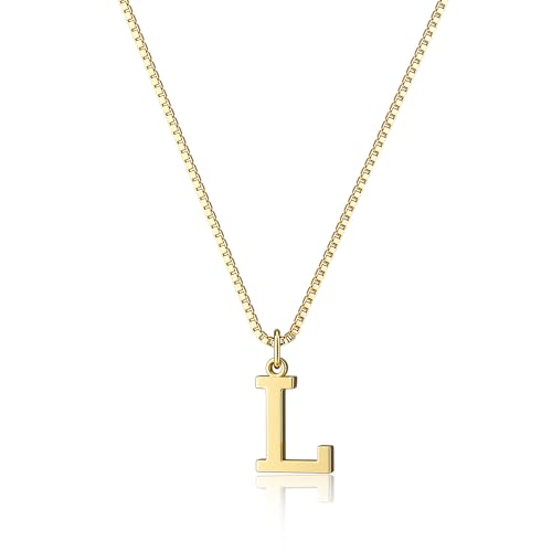 Foxgirl Gold Initial Necklaces for Women, Dainty Gold Letter Necklace Tiny A-Z Pendant Choker Necklace Trendy Cute Personalized Monogram Name Necklace Gold Jewelry Necklace for Women Gift | Tiny Letter Pendant on a Dainty Choker Chain, Personalized Everyd
