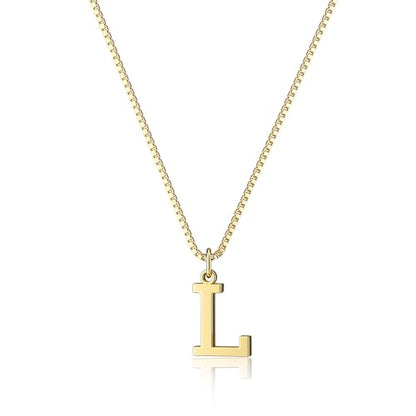 Foxgirl Gold Initial Necklaces for Women, Dainty Gold Letter Necklace Tiny A-Z Pendant Choker Necklace Trendy Cute Personalized Monogram Name Necklace Gold Jewelry Necklace for Women Gift | Tiny Letter Pendant on a Dainty Choker Chain, Personalized Everyd
