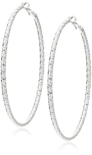 Nine West Women's Hoop Earrings, Classic Fashion Jewelry Accessories for Everyday Wear, Lightweight Statement Earrings for Casual, Office, and Evening Looks - color: Extra Large - Silver