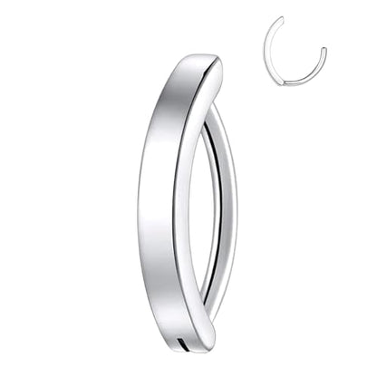 Clicker Belly Button Ring Hoop Belly Button Ring 14G Navel Ring | Surgical stainless steel hinged belly button ring for belly button piercing, navel body jewelry for women and men - color: Silver