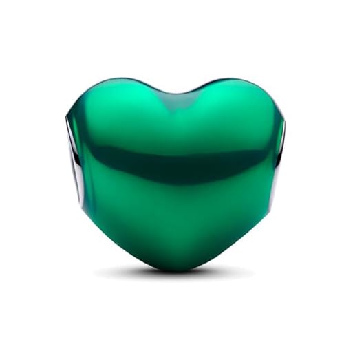 S925 Sterling Silver Enamel Colorful Heart Charm Fit Bracelets Necklaces | Black Pink Blue Green Red Enamel Heart Charms DIY Fashion Holiday Jewelry Gift Valentines Day & Anniversary for Women - color: Silver-1494