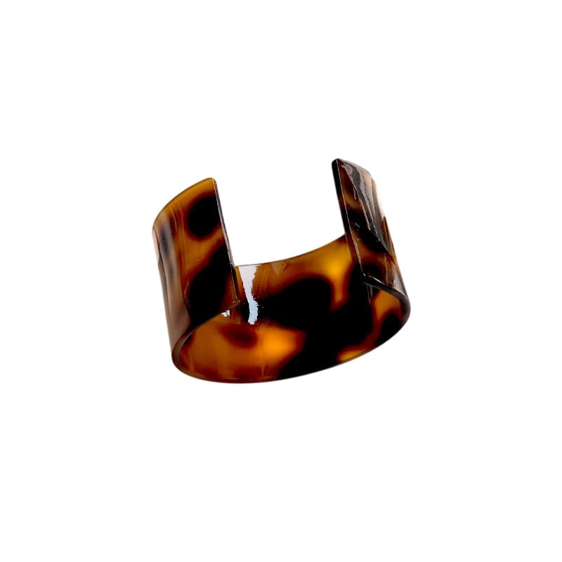 Colorful Chunky Bracelet for Women Leopard Print Wrap Acrylic Resin Bangle Bracelet Wide Open Geometric Cuff Bracelet Wide Cuff Bangle Jewelry - color: Red