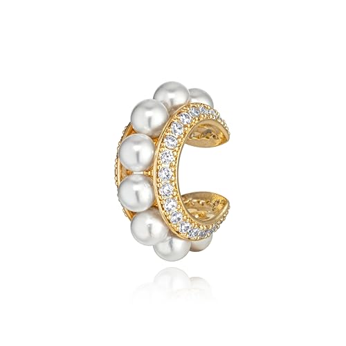 Gold Ear Cuff for Women, 14K Gold Plated Single Non-Pierced Earring with Micro-Pave Cubic Zirconia Adjustable Open Ear Clip for Daily Wear & Special Occasions - color: ear cuff-S 006
