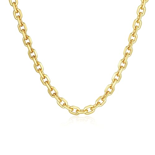 Moodear Layered Necklace for Women 14K Gold Plated/Silver Plated Cuban Link | Paperclip Chain Toggle Clasp, Chunky Layered Design, Fashion Jewelry, Daily Wear & Special Occasions - style: Gold Paperclip