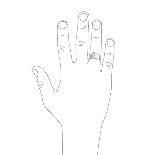 Men's Simple Rectangle Monogram Style Signet Ring .925 Sterling Silver - color: Silver