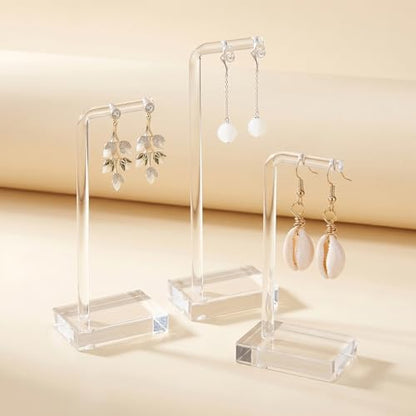 3 PCS Earring Display for Photos, Acrylic Earring Holder for Jewelry | Earring Holders for Selling, Earring Display for Vendors, Jewelry Earring Necklace Display
