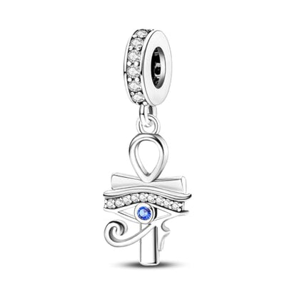 MULA 925 Sterling Silver Charms for Bracelets and Necklace Family Pendants | Airplane Travel Dangle Beads Family Tree Jewelry Charms for Women - color: Horus Eye