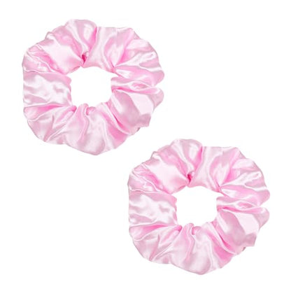 Ivyu 16 Pcs Pink Satin Hair Scrunchies for Women's Thick Curly Hair, No Crease Hair Ties, No Damage, Fit for All Kinds of Hair - color: Pinkness