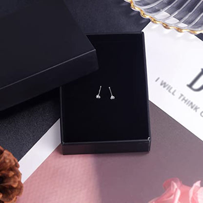 PunkTracker 20g 14K Real Gold Nose Rings CZ Simulated Diamond Nose Studs | Hypoallergenic Nostril Nose Piercing Jewelry for Women Men - color: 2pcs, 1.5mm, straight
