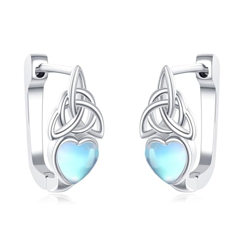 Blue Evil Eye/Celtic/Owl/Moonstone/Paw Print/Cubic Zirconia Hoop Earrings for Women 925 Sterling Silver Women Earrings Jewelry - style: Celtic E
