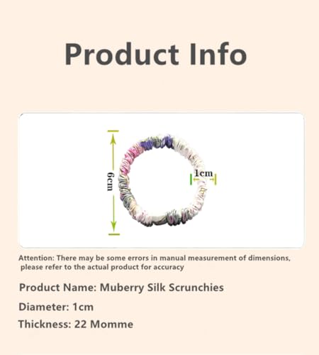 6 Pack 100% Muberry Silk Scrunchies for Women Luxury Hair Ties,No Damage Gentle Hair Bands,Ponytail Holders Silk Hair Ties for Thick and Thin or Curly Hair - color: Black